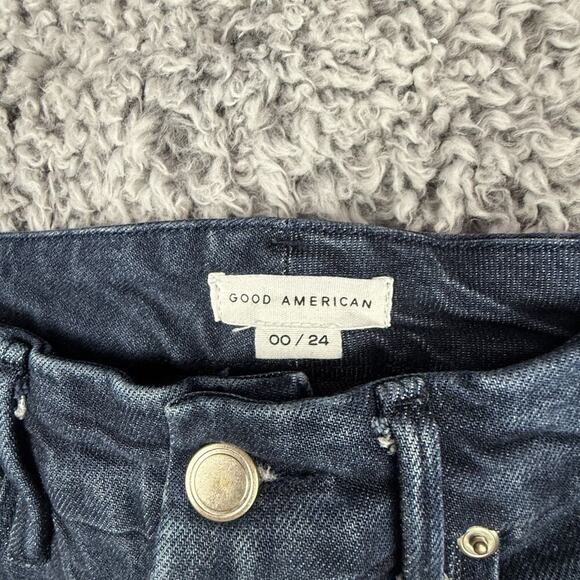 Good American Jeans Good Classic Slim Straight Jeans Women's 00 Indigo526 - Picture 8 of 15